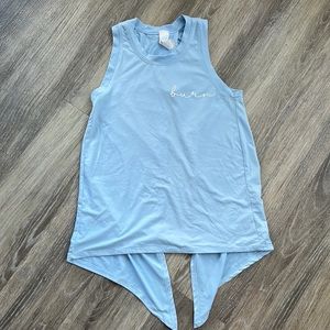 Burn Boot Camp blue tie back tank size XS